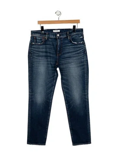 Pre-owned Moussy High-rise Straight Leg Jeans In Blue