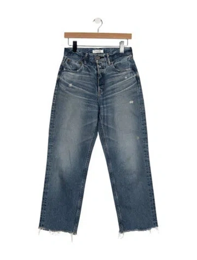 Pre-owned Moussy High-rise Straight Leg Jeans In Blue