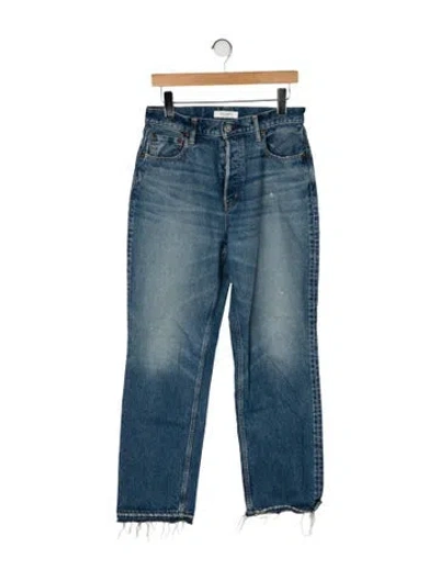 Pre-owned Moussy High-rise Straight Leg Jeans In Blue