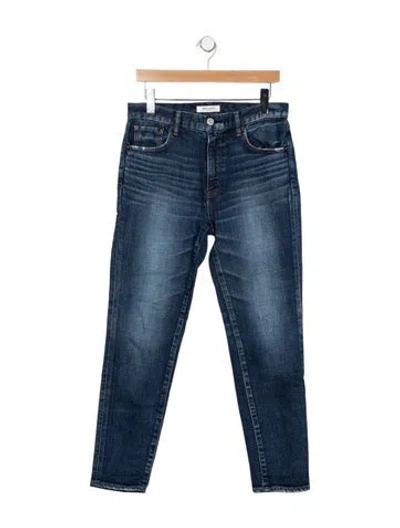 Pre-owned Moussy High-rise Straight Leg Jeans In Blue