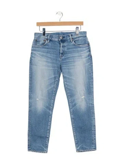 Pre-owned Moussy High-rise Straight Leg Jeans In Blue