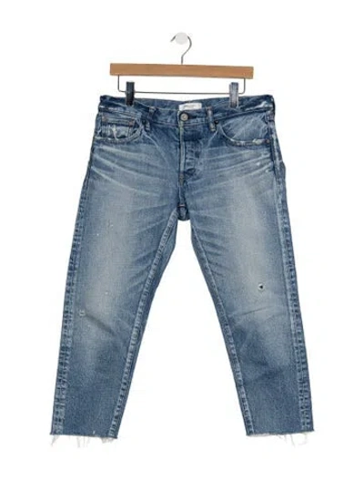 Pre-owned Moussy High-rise Straight Leg Jeans In Blue