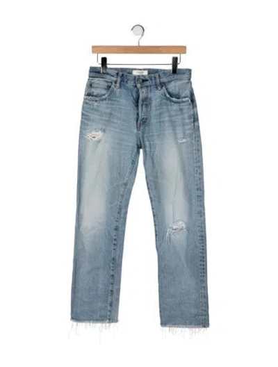 Pre-owned Moussy High-rise Straight Leg Jeans In Blue
