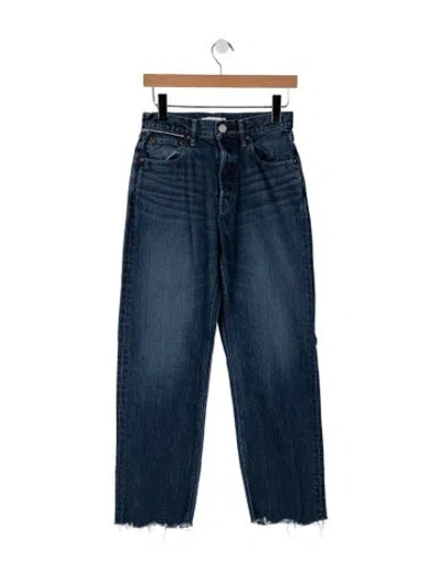 Pre-owned Moussy High-rise Straight Leg Jeans In Blue