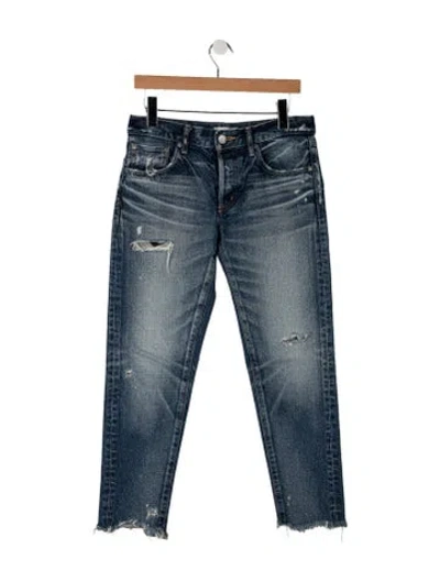 Pre-owned Moussy High-rise Straight Leg Jeans In Blue