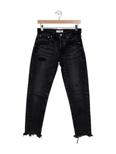 Pre-owned Moussy High-rise Straight Leg Jeans In Blue