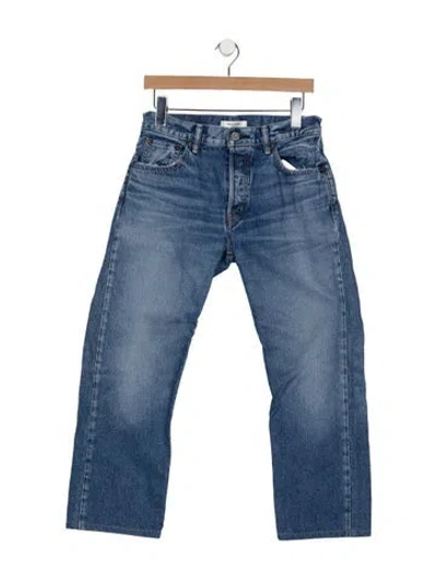 Pre-owned Moussy High-rise Straight Leg Jeans In Blue