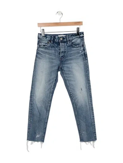 Pre-owned Moussy High-rise Straight Leg Jeans In Blue