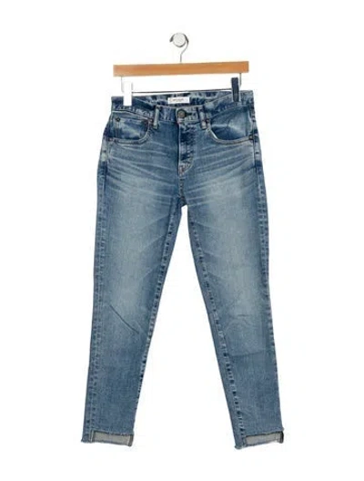 Pre-owned Moussy High-rise Straight Leg Jeans In Blue