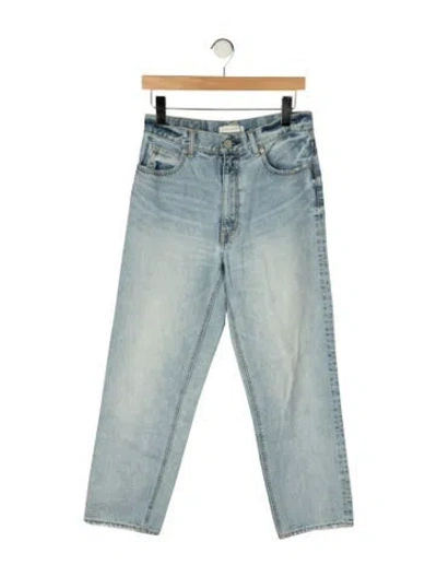 Pre-owned Moussy High-rise Straight Leg Jeans In Blue