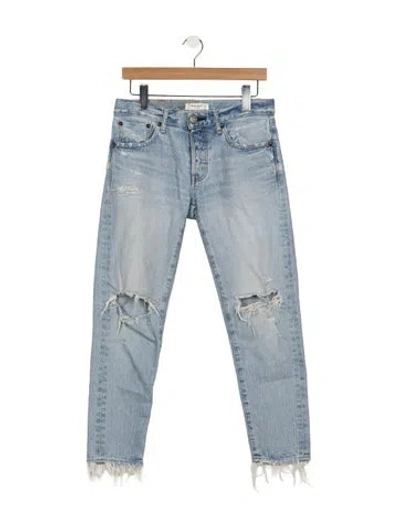 Pre-owned Moussy High-rise Straight Leg Jeans In Blue