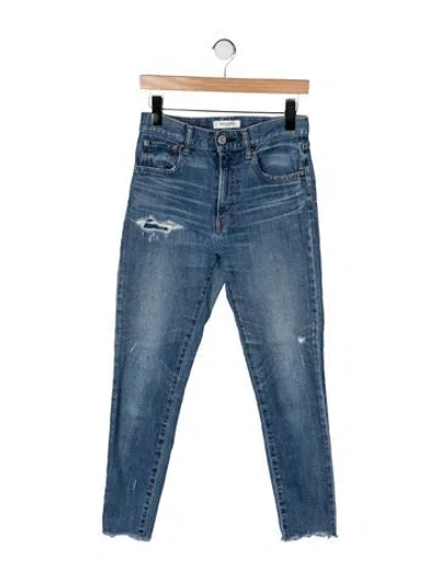 Pre-owned Moussy High-rise Straight Leg Jeans In Blue