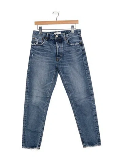 Pre-owned Moussy High-rise Straight Leg Jeans In Blue