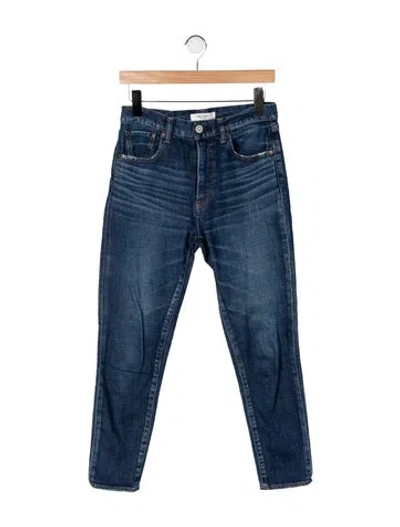 Pre-owned Moussy High-rise Straight Leg Jeans In Blue