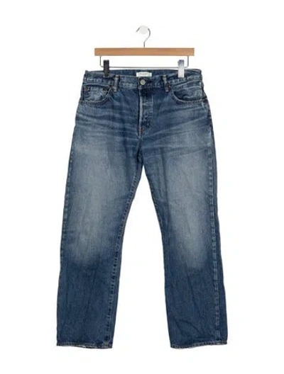 Pre-owned Moussy High-rise Straight Leg Jeans In Blue