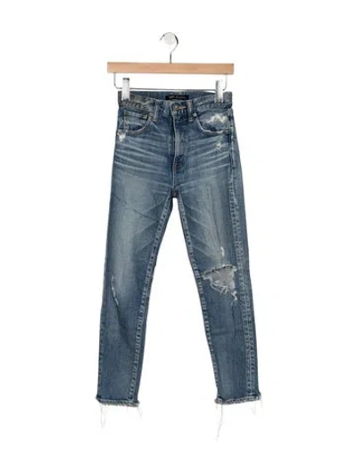 Pre-owned Moussy High-rise Straight Leg Jeans In Blue