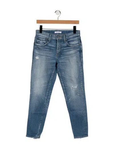 Pre-owned Moussy High-rise Straight Leg Jeans In Blue