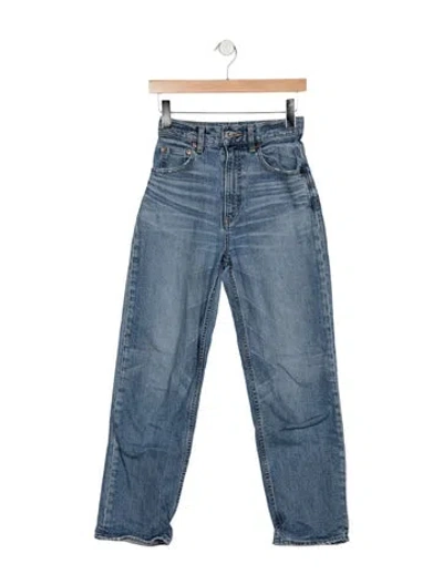 Pre-owned Moussy High-rise Straight Leg Jeans In Blue