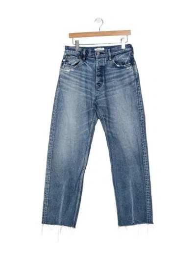 Pre-owned Moussy High-rise Straight Leg Jeans In Blue