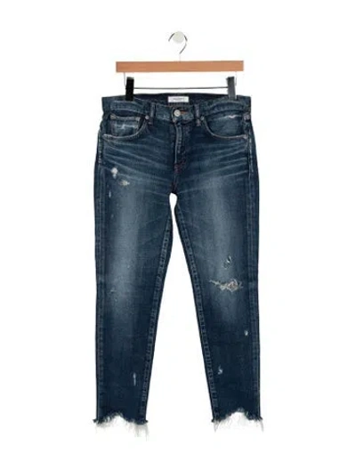 Pre-owned Moussy High-rise Straight Leg Jeans In Blue