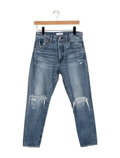 Pre-owned Moussy High-rise Straight Leg Jeans In Blue