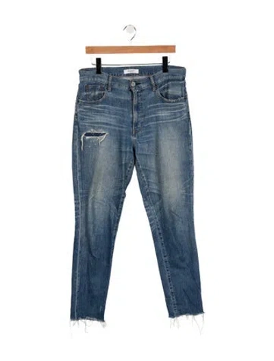 Pre-owned Moussy High-rise Straight Leg Jeans In Blue