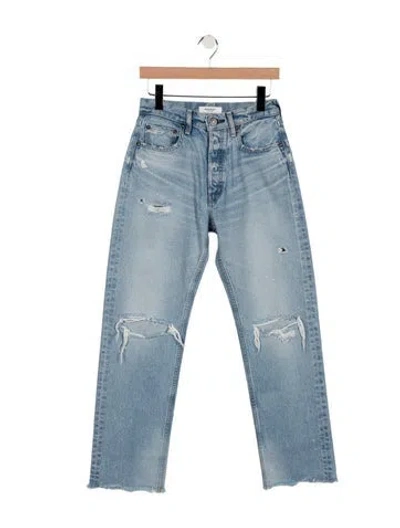 Pre-owned Moussy High-rise Straight Leg Jeans In Blue