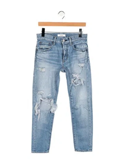 Pre-owned Moussy High-rise Straight Leg Jeans In Blue