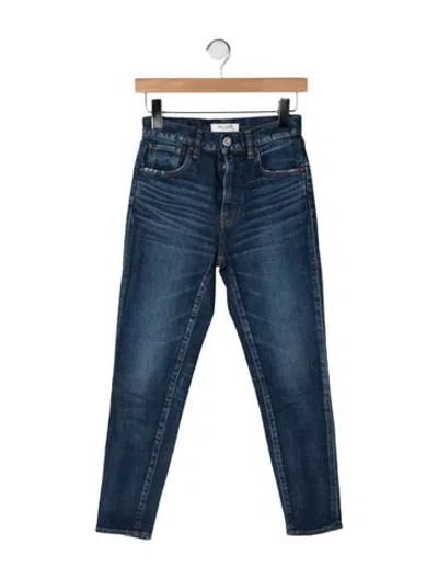 Pre-owned Moussy High-rise Straight Leg Jeans In Blue