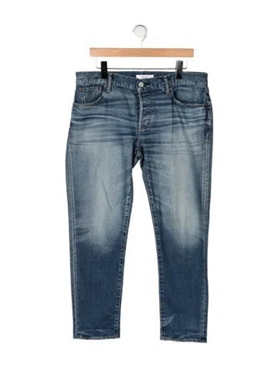 Pre-owned Moussy High-rise Straight Leg Jeans In Blue