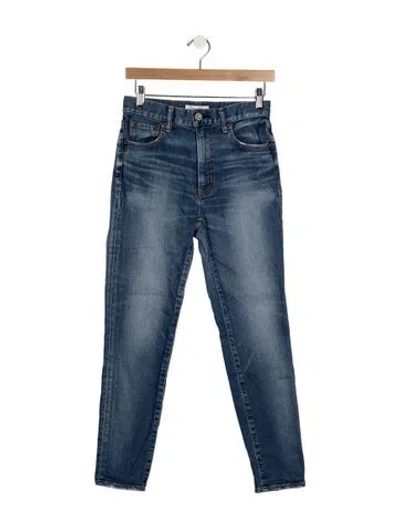Pre-owned Moussy High-rise Straight Leg Jeans In Blue