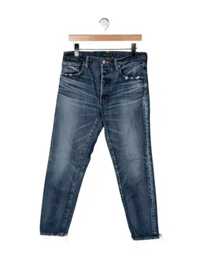 Pre-owned Moussy High-rise Straight Leg Jeans In Blue