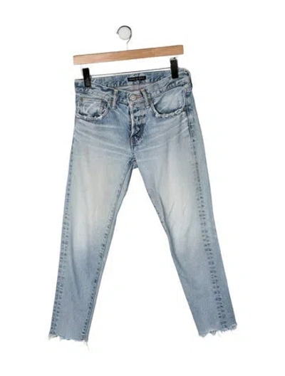 Pre-owned Moussy High-rise Straight Leg Jeans In Blue