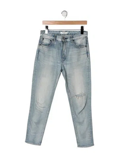 Pre-owned Moussy High-rise Straight Leg Jeans In Blue