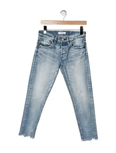 Pre-owned Moussy High-rise Straight Leg Jeans In Blue