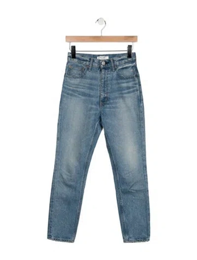 Pre-owned Moussy High-rise Straight Leg Jeans In Blue