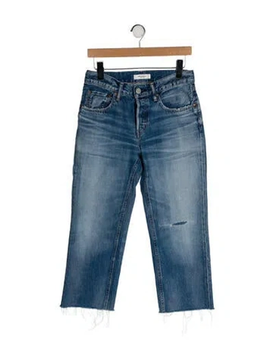 Pre-owned Moussy High-rise Straight Leg Jeans In Blue
