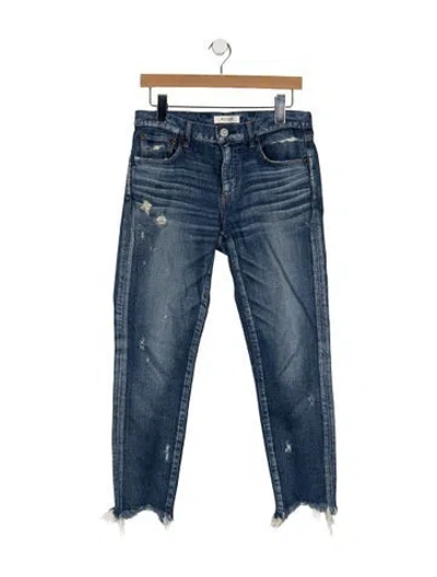 Pre-owned Moussy High-rise Straight Leg Jeans In Blue