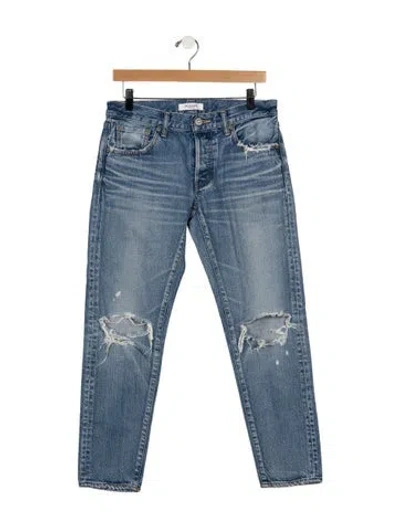 Pre-owned Moussy High-rise Straight Leg Jeans In Blue