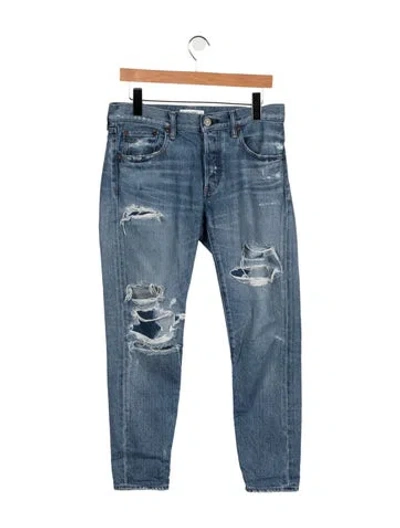 Pre-owned Moussy High-rise Straight Leg Jeans In Blue