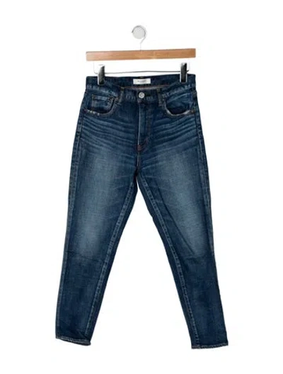 Pre-owned Moussy High-rise Straight Leg Jeans In Blue