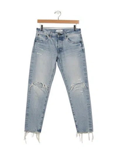 Pre-owned Moussy High-rise Straight Leg Jeans In Blue