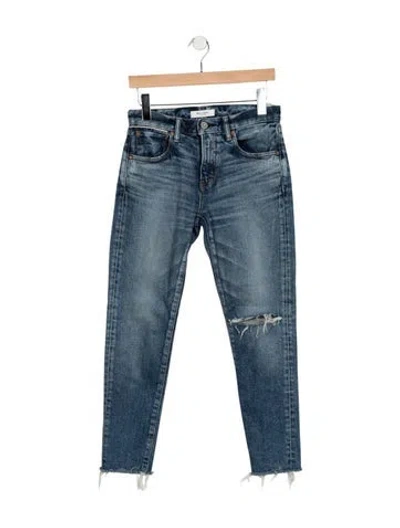Pre-owned Moussy High-rise Straight Leg Jeans In Blue