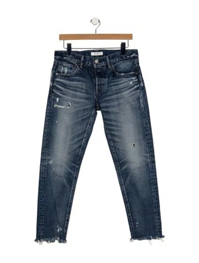 Pre-owned Moussy High-rise Straight Leg Jeans In Blue