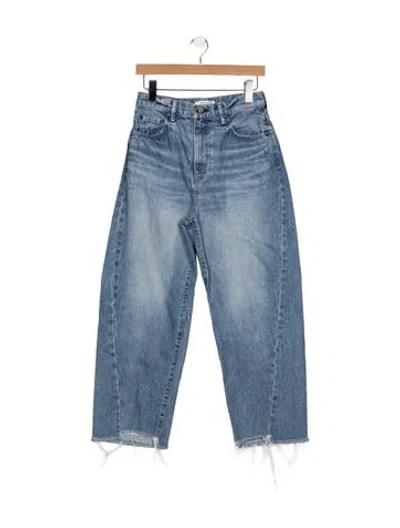 Pre-owned Moussy High-rise Straight Leg Jeans In Blue