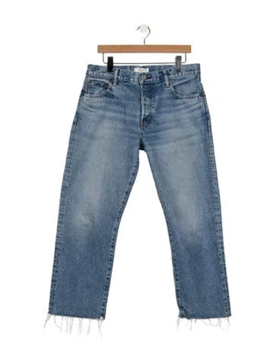 Pre-owned Moussy High-rise Straight Leg Jeans In Blue