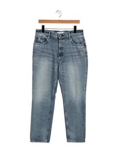 Pre-owned Moussy High-rise Straight Leg Jeans In Blue
