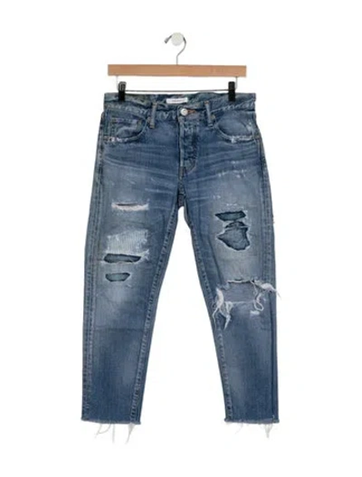 Pre-owned Moussy High-rise Straight Leg Jeans In Blue