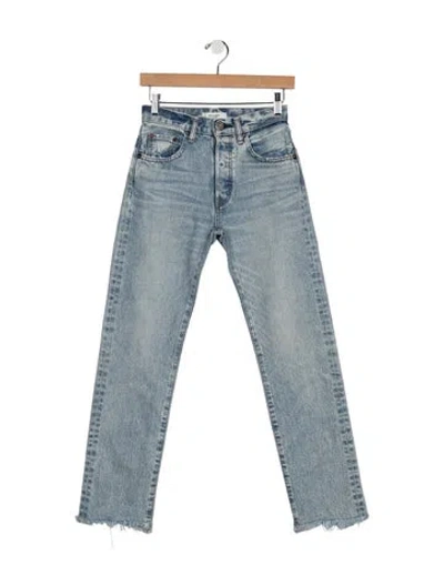 Pre-owned Moussy High-rise Straight Leg Jeans In Blue