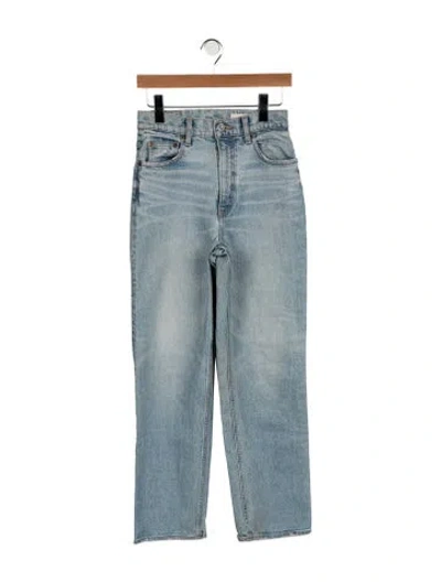 Pre-owned Moussy High-rise Straight Leg Jeans In Blue